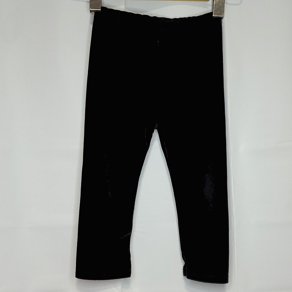 Kids Black Velour Leggings/Pants with Elastic Waistband - Approx Size 3-4